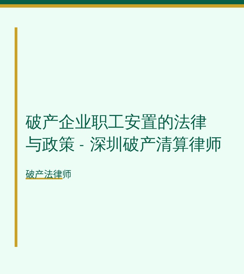 破产企业职工安置的法律与政策 - 深圳破产清算律师