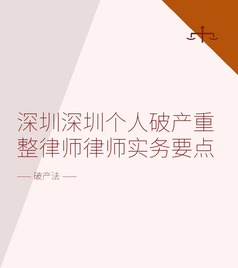 深圳深圳个人破产重整律师律师实务要点